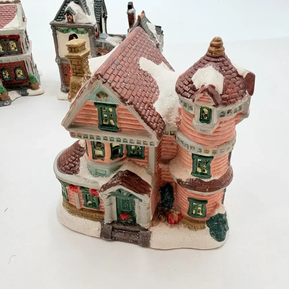 Vintage 2005 Windham Heights Bank City Hall Coffee House Village Christmas Decor
